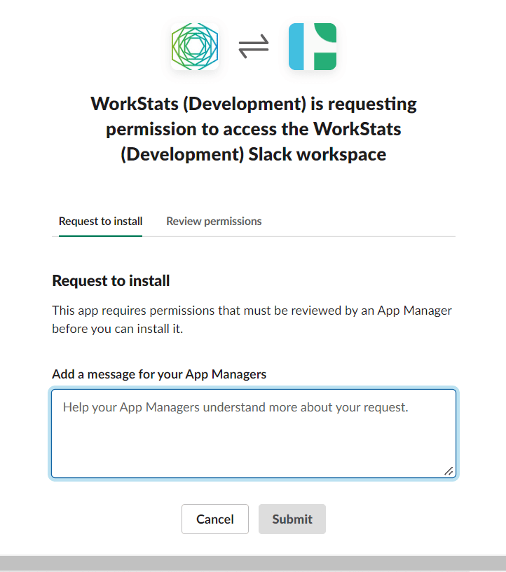 Slack login page