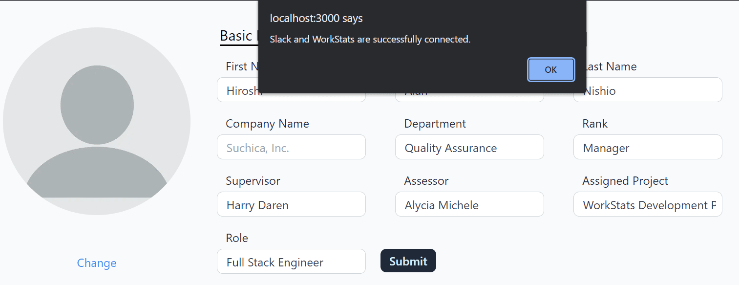 User will be redirected to the user settings screen
