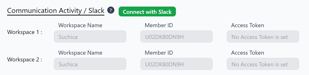 Slack info with an initial state in user settings
